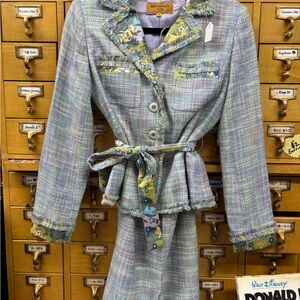 Beforamo Multicolor Tweed Jacket and Skirt Set